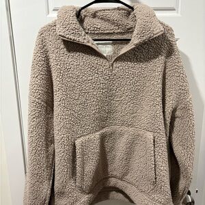 American Eagle Outfitters Tan Sherpa Hoodie